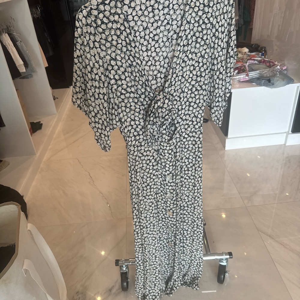 Faithfull the Brand Floral Black and Cream maxi